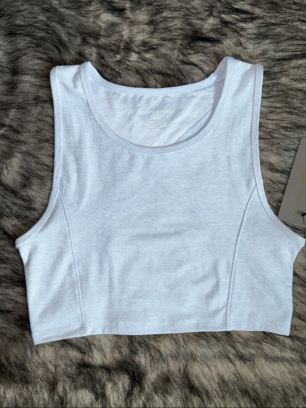 NWT Harmony & Balance Women's Light Blue Cropped Tank Top Size Large $38